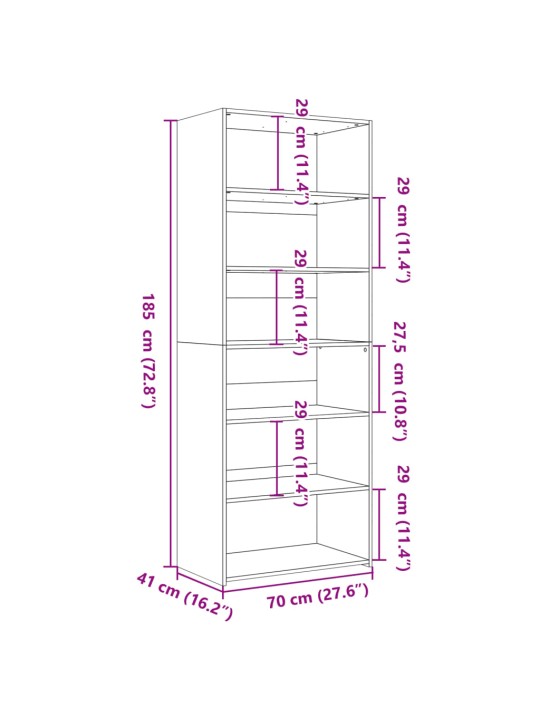 Skříň highboard šedá sonoma 70 x 41 x 185 cm kompozitní dřevo