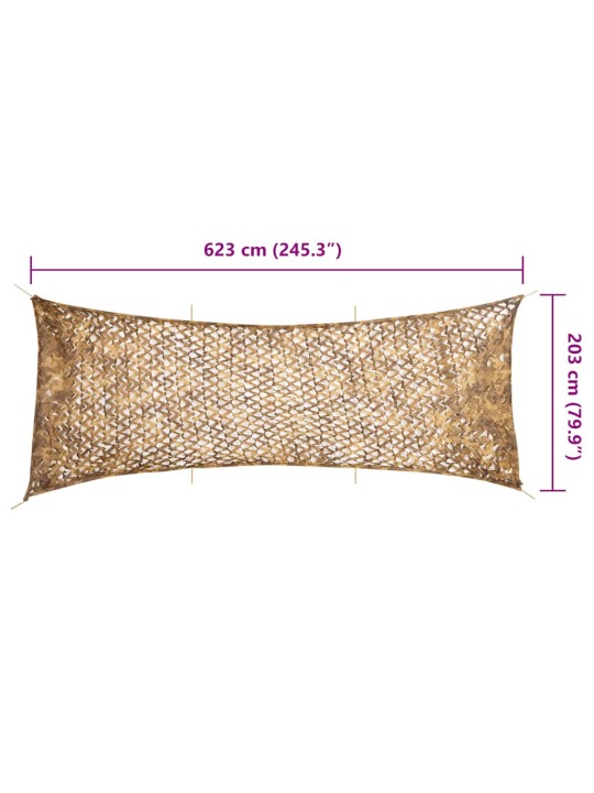 Maskovací síť s úložným vakem 623 x 203 cm písková