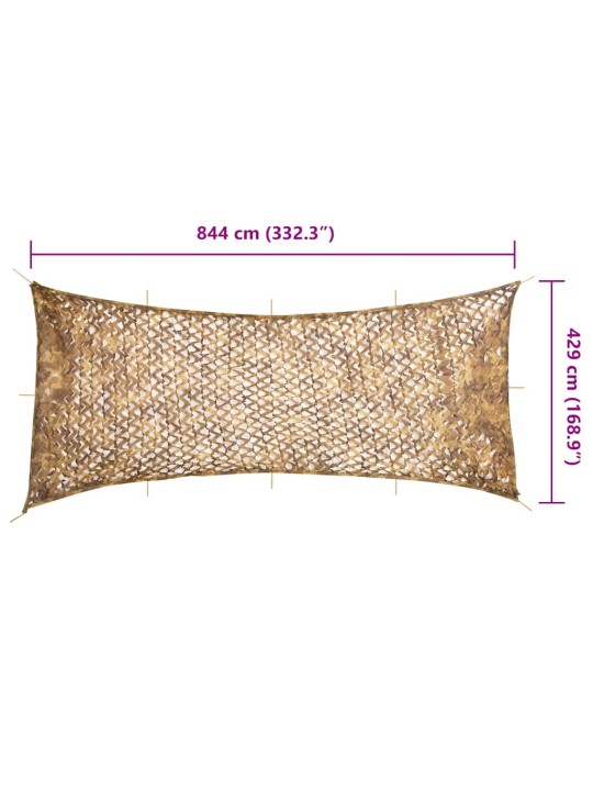 Maskovací síť s úložným vakem 844 x 429 cm písková