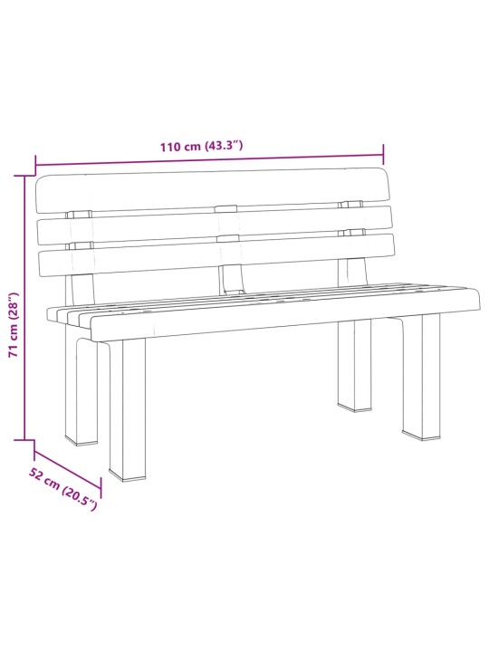 Zahradní lavice zelená 110 x 52 x 71 cm polypropylen