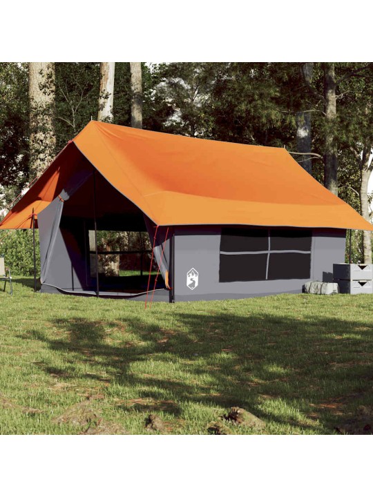 Kempingový stan pro 5 osoby šedý a oranžový nepromokavý