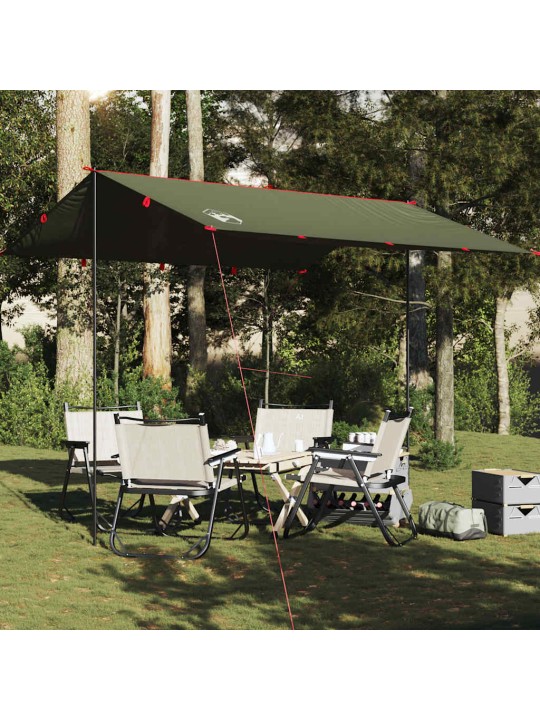 Kempingová plachta olivově zelená 306 x 306 cm nepromokavá