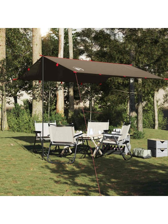 Kempingová plachta hnědá 306 x 306 cm nepromokavá