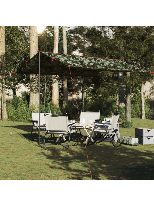 Kempingová plachta maskáčová 306 x 306 cm nepromokavá