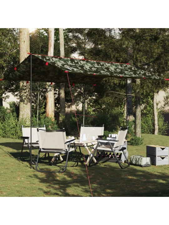 Kempingová plachta maskáčová 306 x 306 cm nepromokavá