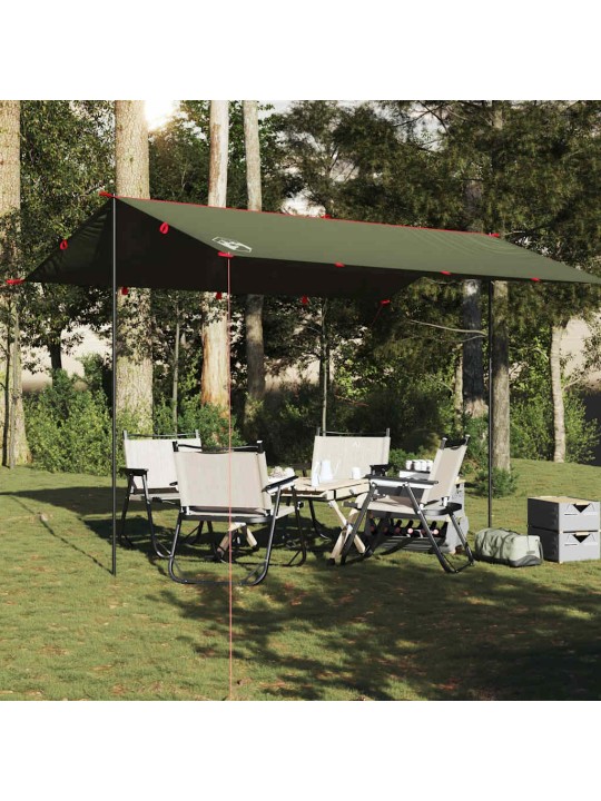 Kempingová plachta olivově zelená 406 x 306 cm nepromokavá