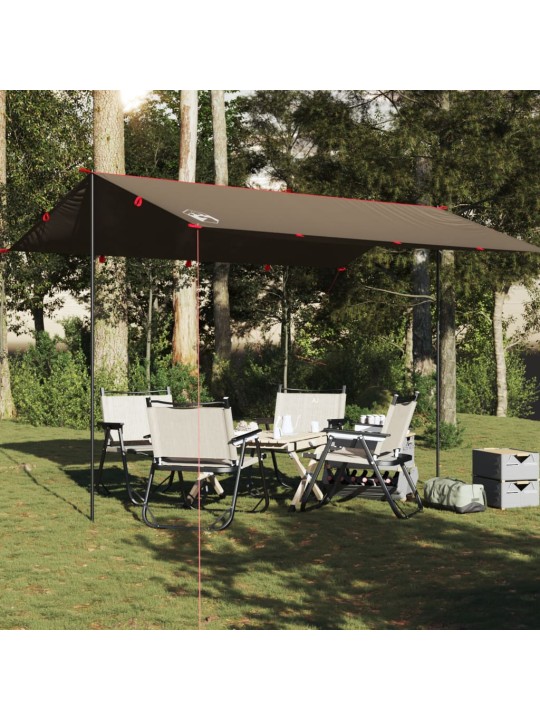Kempingová plachta hnědá 406 x 306 cm nepromokavá