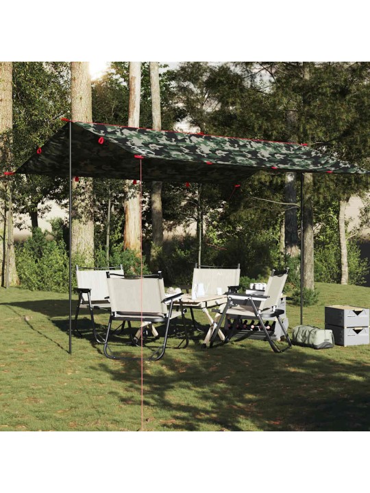 Kempingová plachta maskáčová 406 x 306 cm nepromokavá