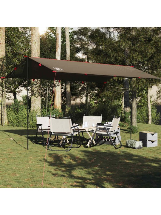Kempingová plachta hnědá 506 x 306 cm nepromokavá