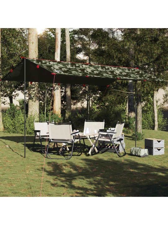 Kempingová plachta maskáčová 506 x 306 cm nepromokavá