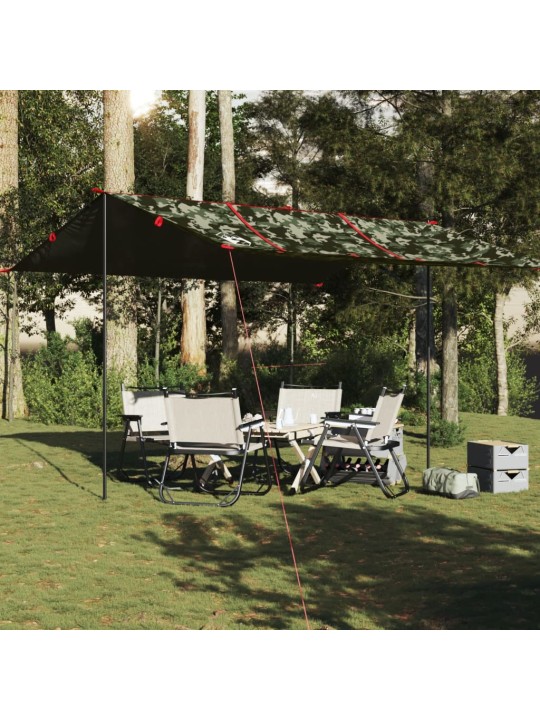 Kempingová plachta maskáčová 451 x 420 cm nepromokavá