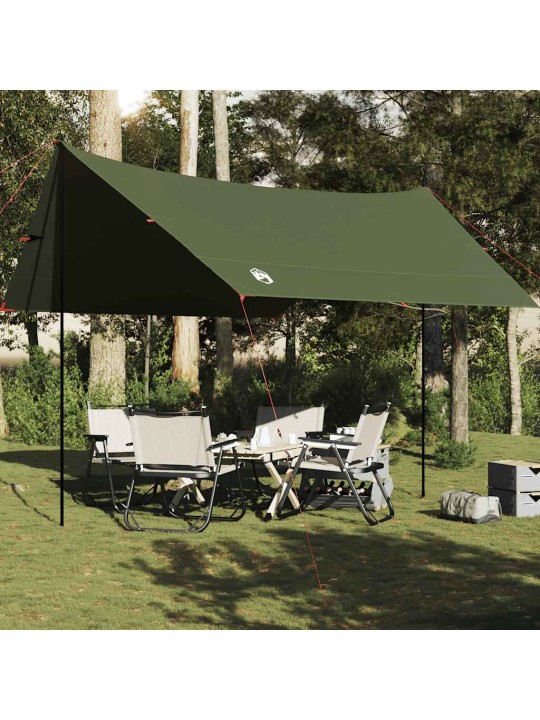 Kempingová plachta olivově zelená 462x306x211 cm nepromokavá