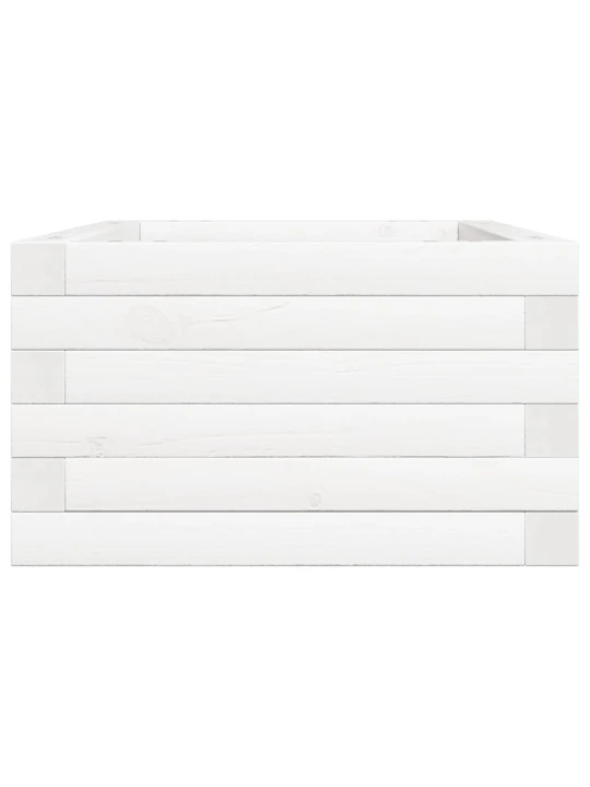 Zahradní truhlík bílý 70 x 40 x 23 cm masivní borové dřevo