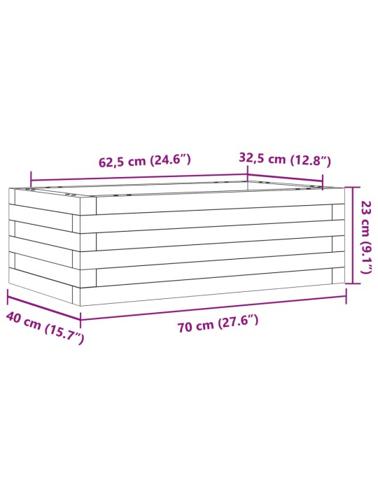 Zahradní truhlík 70 x 40 x 23 cm impregnované borové dřevo