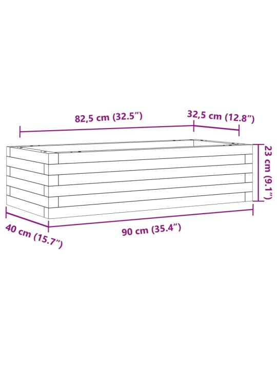 Zahradní truhlík 90 x 40 x 23 cm impregnované borové dřevo