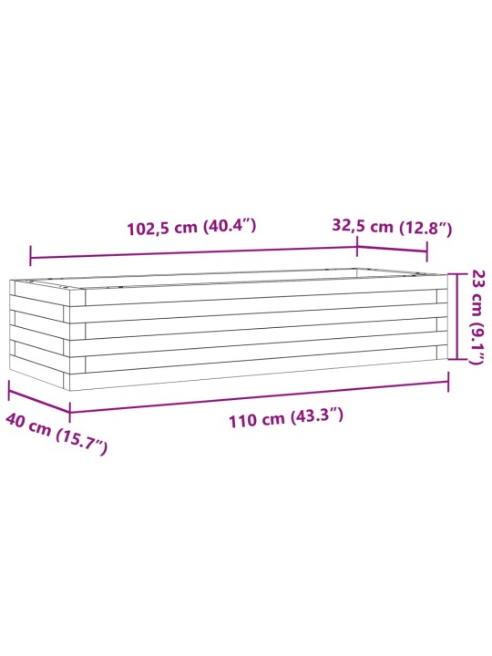 Zahradní truhlík 110 x 40 x 23 cm impregnované borové dřevo