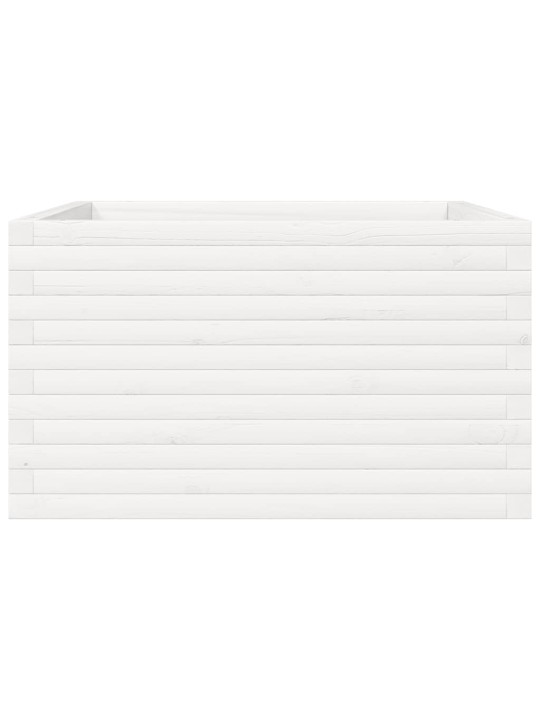 Zahradní truhlík bílý 80 x 80 x 45,5 cm masivní borové dřevo