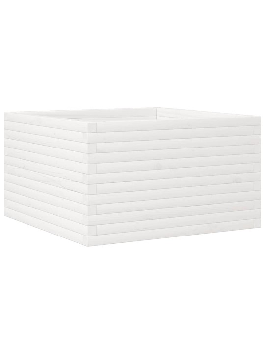 Zahradní truhlík bílý 80 x 80 x 45,5 cm masivní borové dřevo