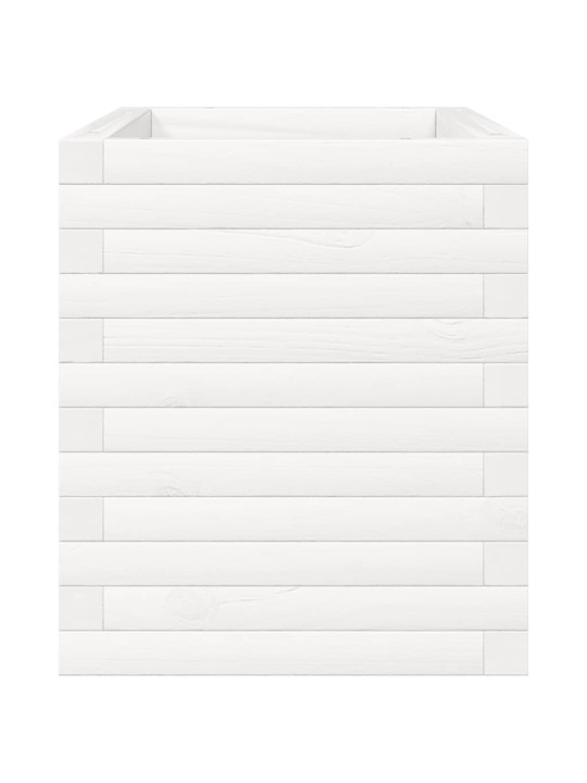 Zahradní truhlík bílý 70 x 40 x 45,5 cm masivní borové dřevo