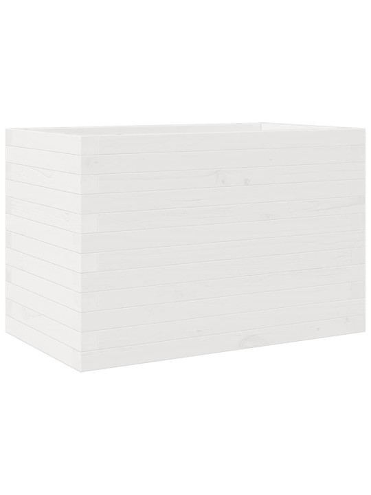 Zahradní truhlík bílý 70 x 40 x 45,5 cm masivní borové dřevo
