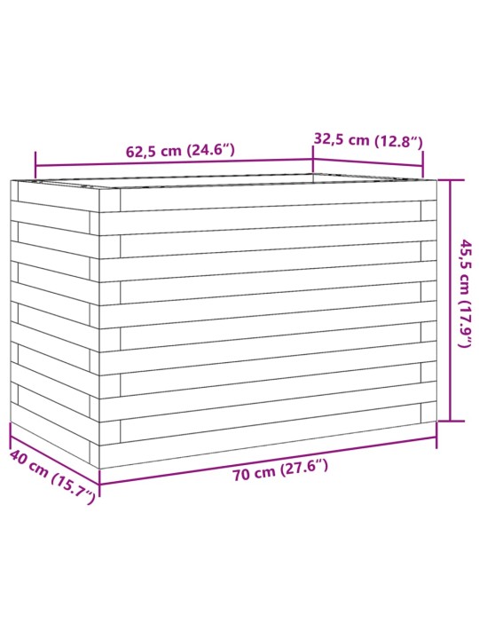 Zahradní truhlík 70 x 40 x 45,5 cm impregnované borové dřevo