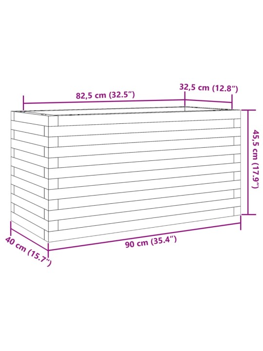 Zahradní truhlík 90 x 40 x 45,5 cm impregnované borové dřevo