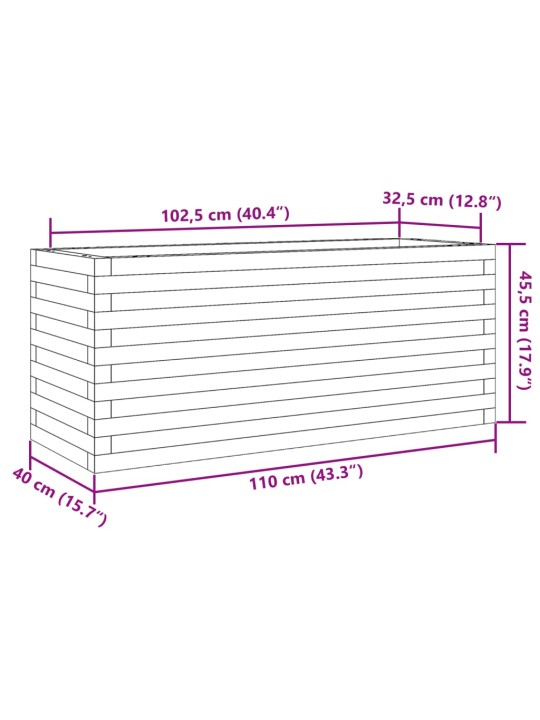 Zahradní truhlík 110 x 40 x 45,5 cm impregnované borové dřevo