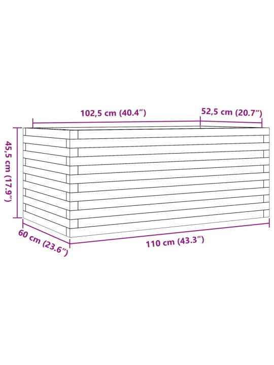 Zahradní truhlík 110 x 60 x 45,5 cm impregnované borové dřevo