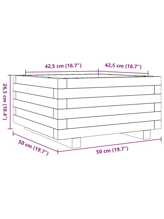 Zahradní truhlík 50 x 50 x 26,5 cm impregnované borové dřevo