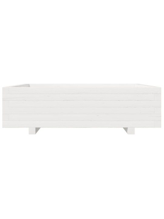 Zahradní truhlík bílý 90 x 90 x 26,5 cm masivní borové dřevo