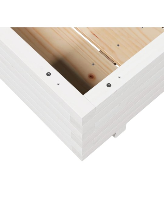Zahradní truhlík bílý 90 x 90 x 26,5 cm masivní borové dřevo