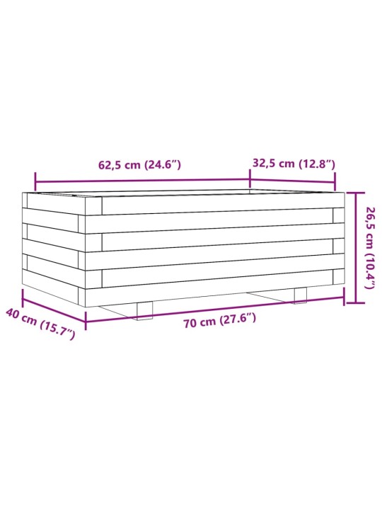 Zahradní truhlík 70 x 40 x 26,5 cm masivní borovice