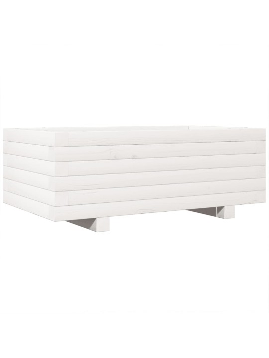 Zahradní truhlík bílý 70 x 40 x 26,5 cm masivní borovice