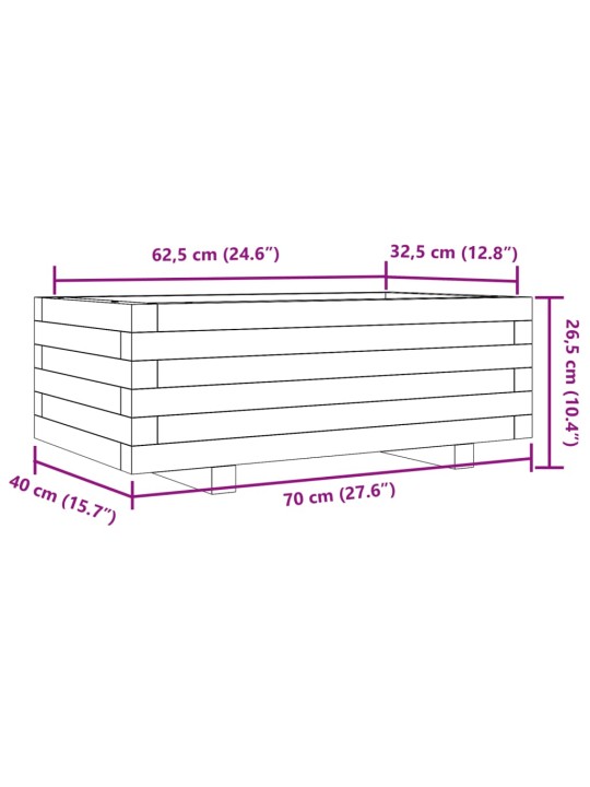 Zahradní truhlík 70 x 40 x 26,5 cm impregnované borové dřevo