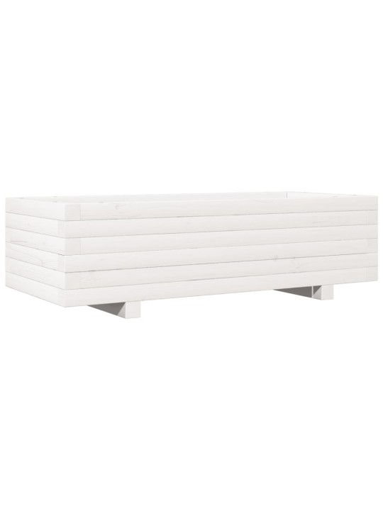 Zahradní truhlík bílý 90 x 40 x 26,5 cm masivní borové dřevo