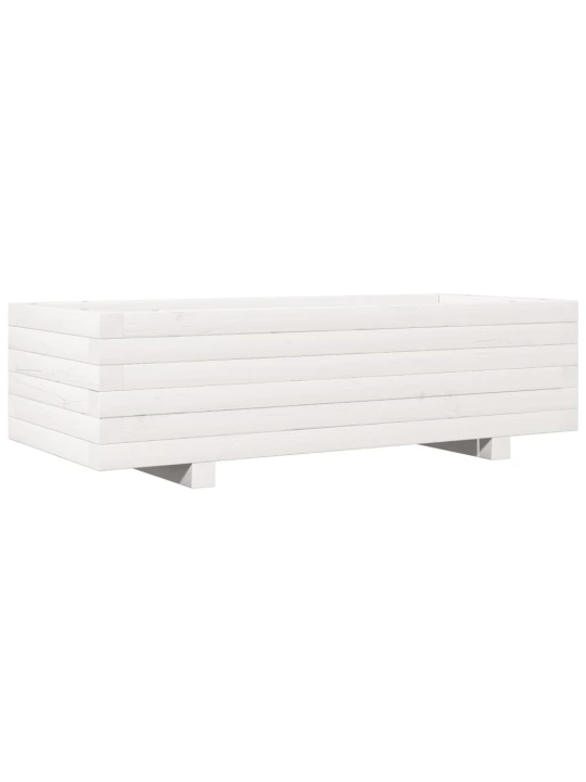Zahradní truhlík bílý 90 x 40 x 26,5 cm masivní borové dřevo