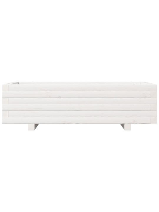 Zahradní truhlík bílý 90 x 40 x 26,5 cm masivní borové dřevo