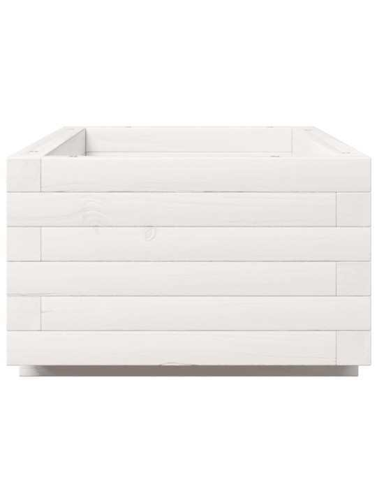 Zahradní truhlík bílý 90 x 40 x 26,5 cm masivní borové dřevo