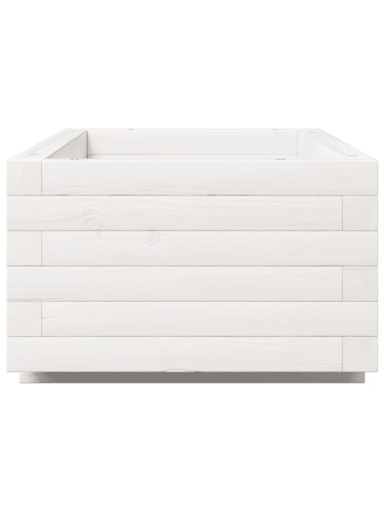 Zahradní truhlík bílý 90 x 40 x 26,5 cm masivní borové dřevo