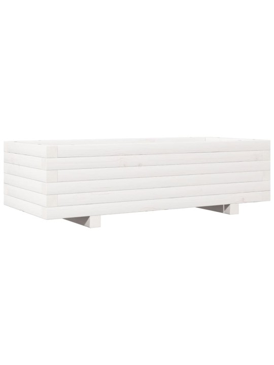 Zahradní truhlík bílý 90 x 40 x 26,5 cm masivní borové dřevo