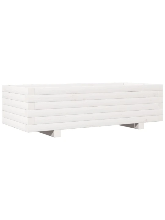 Zahradní truhlík bílý 90 x 40 x 26,5 cm masivní borové dřevo