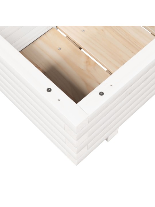 Zahradní truhlík bílý 90 x 40 x 26,5 cm masivní borové dřevo