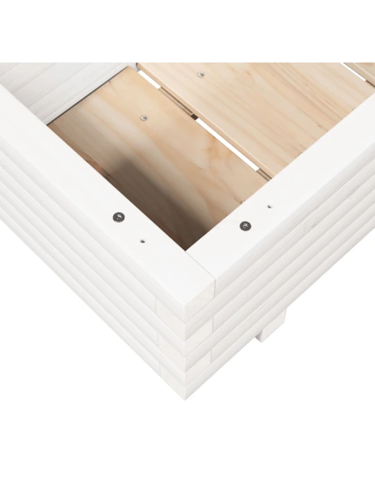 Zahradní truhlík bílý 90 x 40 x 26,5 cm masivní borové dřevo