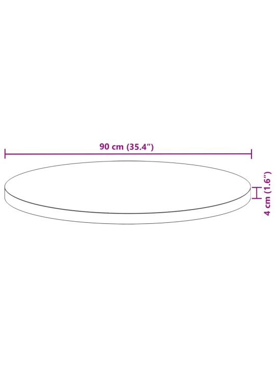 Stolní deska kulatá Ø 90 x 4 cm masivní akáciové dřevo