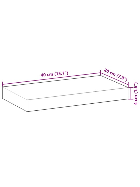Stolní deska 40 x 20 x 4 cm obdélníková masivní akáciové dřevo