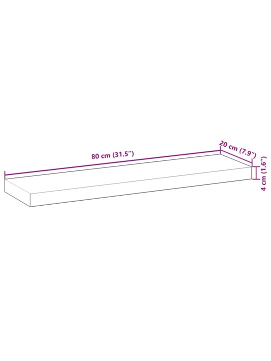 Stolní deska 80 x 20 x 4 cm obdélníková masivní akáciové dřevo