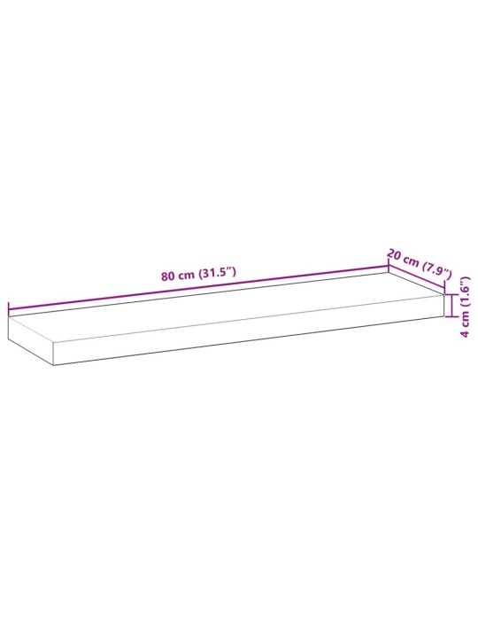 Stolní deska 80 x 20 x 4 cm obdélníková masivní akáciové dřevo