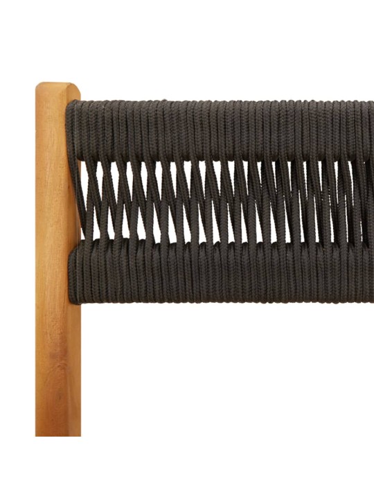 3dílný bistro set černý polypropylen a masivní dřevo