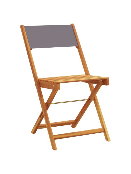 3dílný bistro set antracitový textil a masivní dřevo