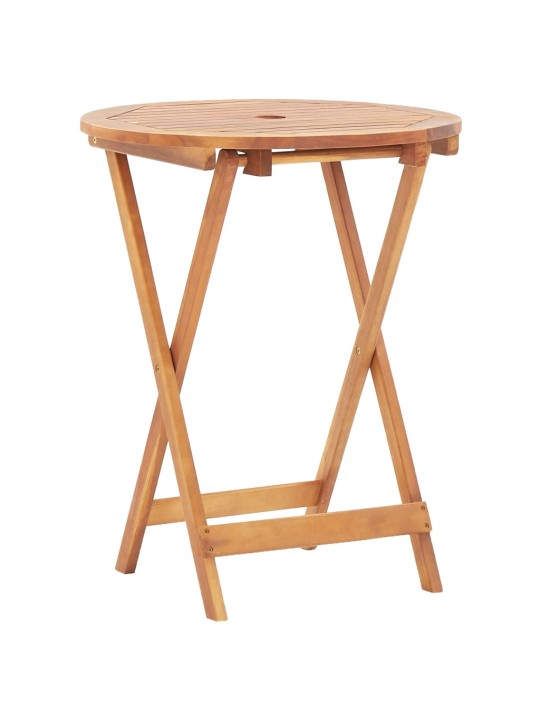 3dílný bistro set antracitový textil a masivní dřevo